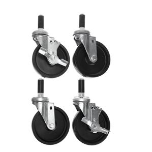 Set of 4 Casters 850 lb 2 BRK, 2 SWIV